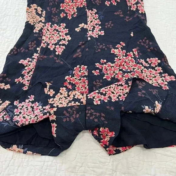 Rebecca Taylor Silk Cherry Blossom Navy Romper 4 - Picture 8 of 13